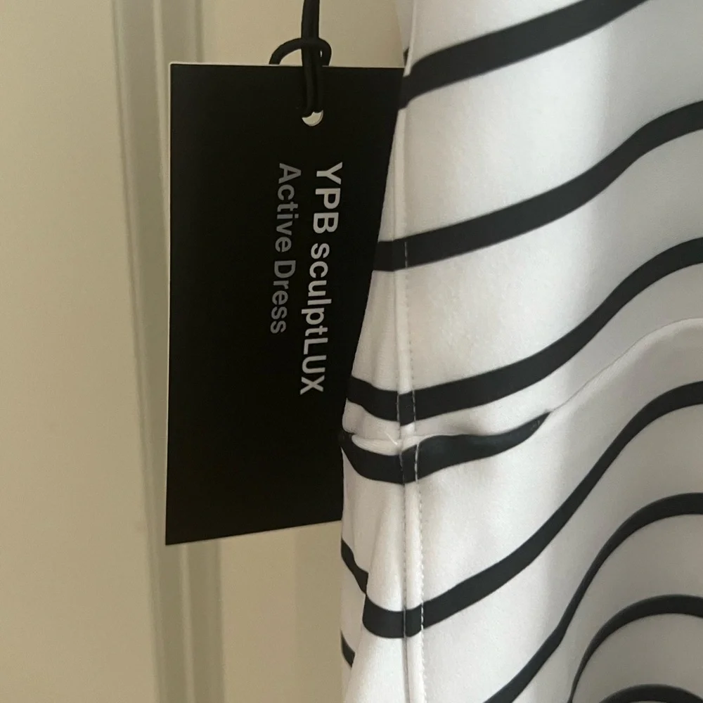 NWT Abercrombie & Fitch YPB SculptLUX Slash Mini Dress XXL Striped - Picture 8 of 11